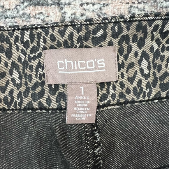 Chicos Leopard Print Pull On Pants Women’s Size 8 Stretch - Picture 14 of 16